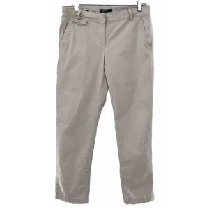 Talbots Pants Womens 8 Beige Signature Straight Pockets Artsy Work Canvas Chinos